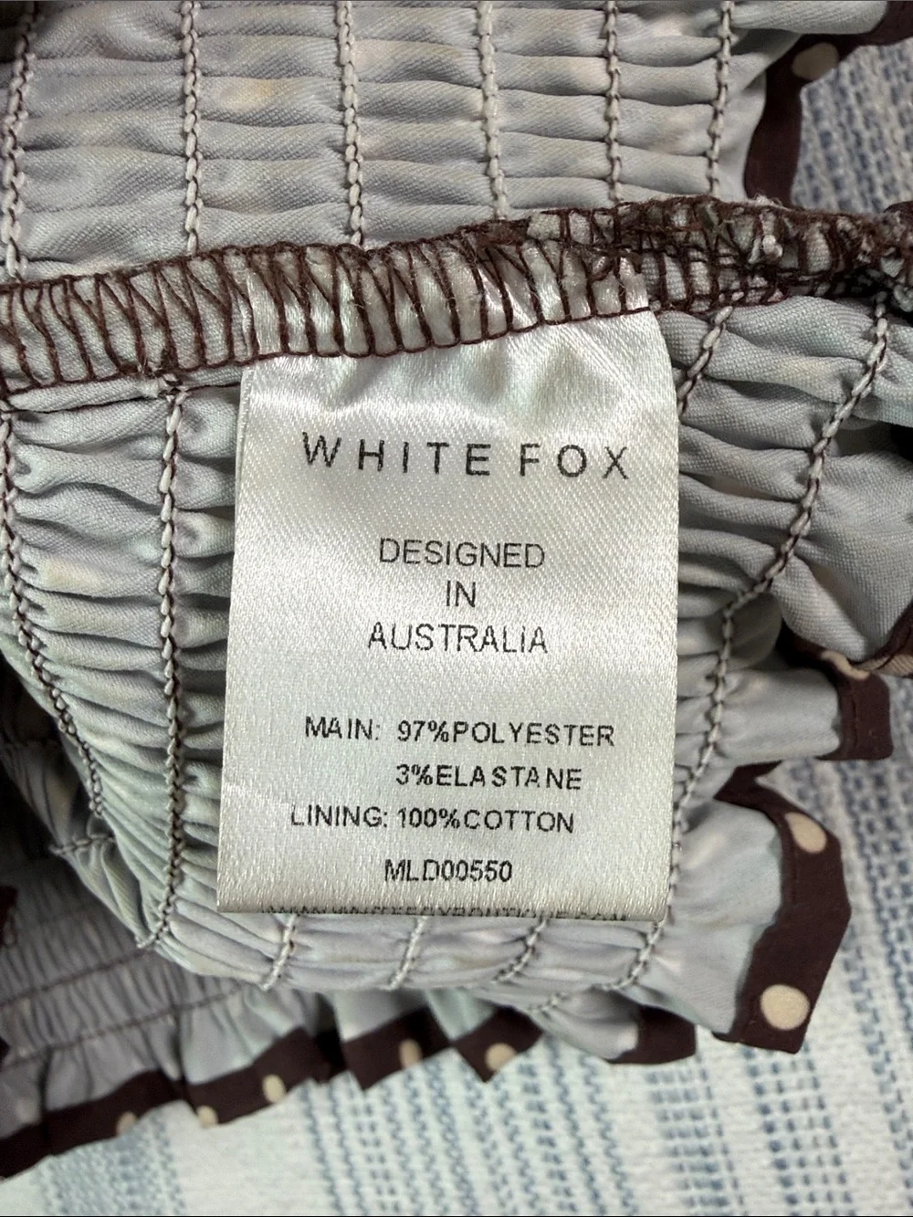 White Fox Brown Polka Dot Smocked Open Back Tank Top Size Small